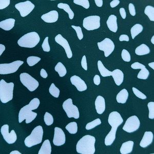 Green and white bikini